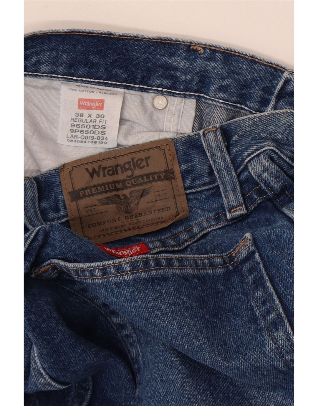 Wrangler Vaqueros rectos de corte regular para hombre W38 L30 Algodón azul