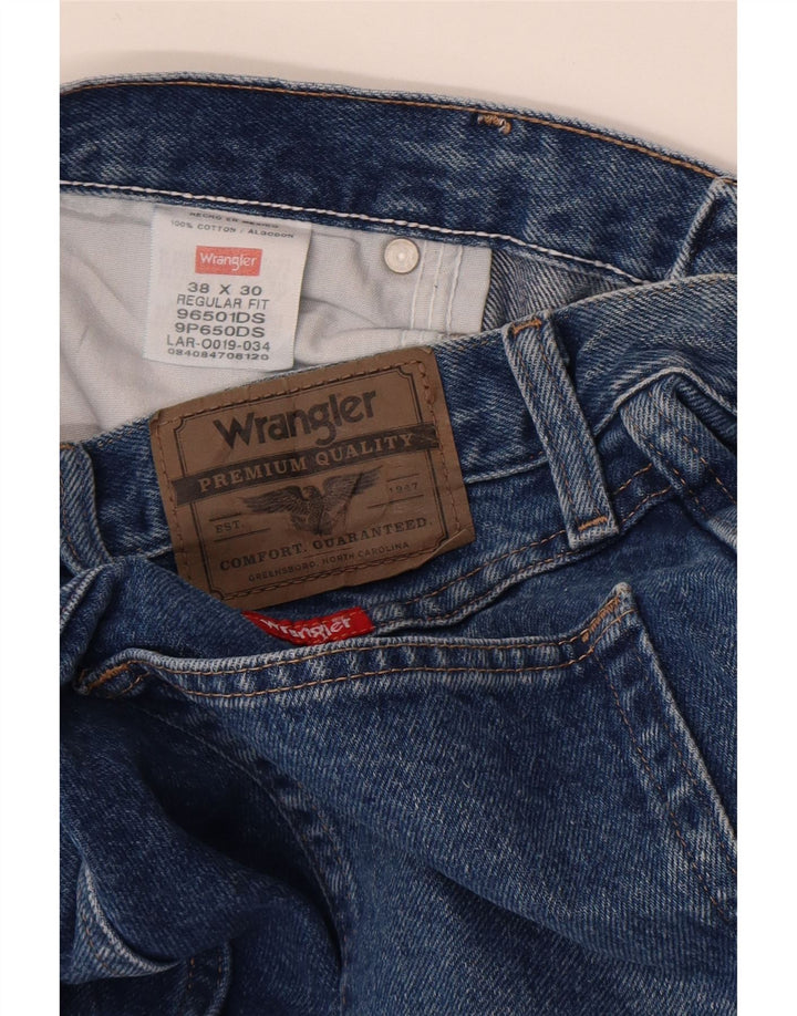 Wrangler Vaqueros rectos de corte regular para hombre W38 L30 Algodón azul
