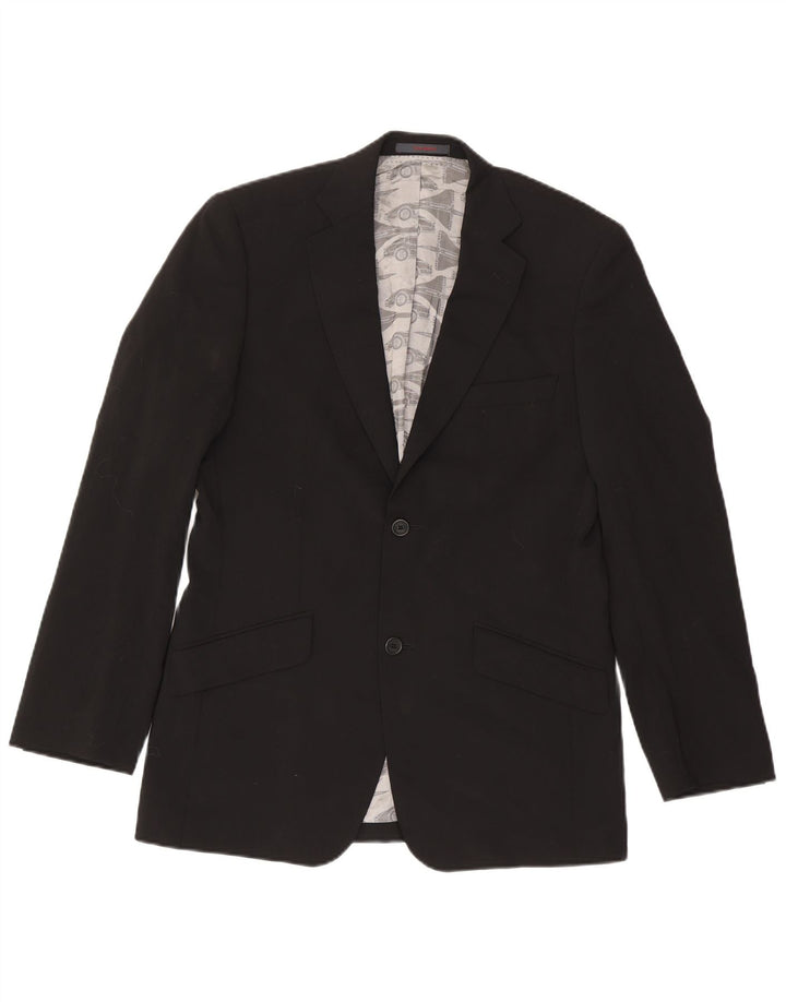 Ted Baker Chaqueta tipo blazer de 2 botones para hombre UK 38 Mediana lana negra