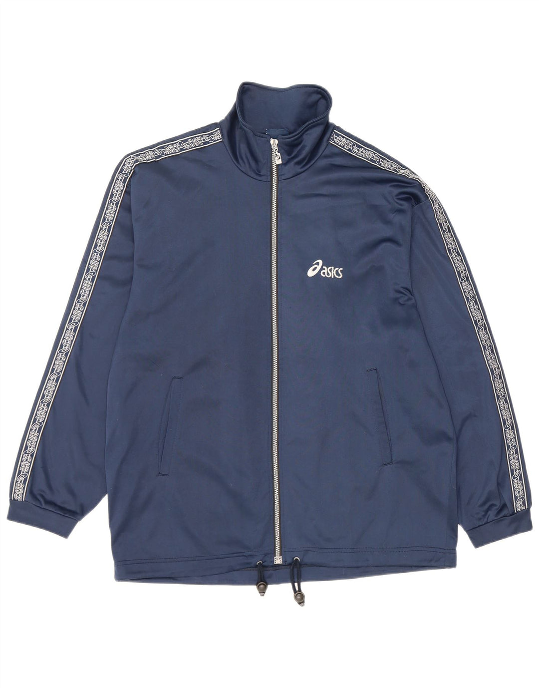 Asics Hombre Graphic Chándal Top Chaqueta Medio Azul Marino