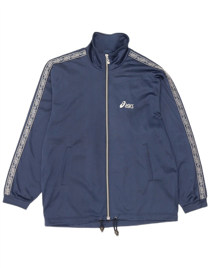 Asics Hombre Graphic Chándal Top Chaqueta Medio Azul Marino
