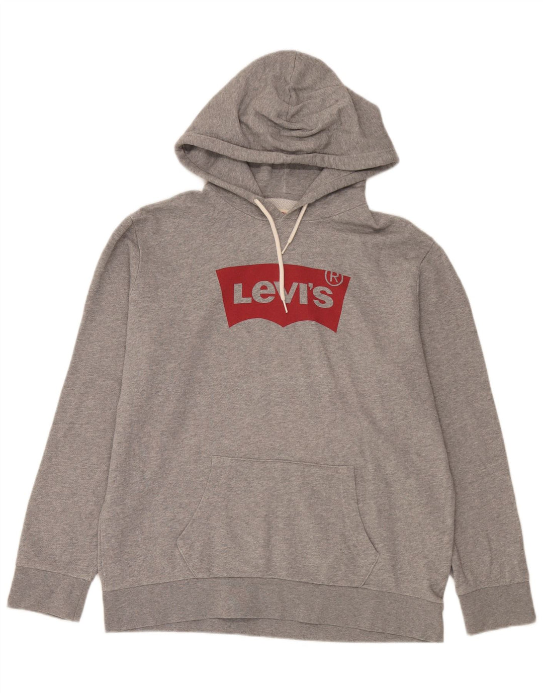 Levi's Jersey con capucha gráfica para hombre de algodón gris grande