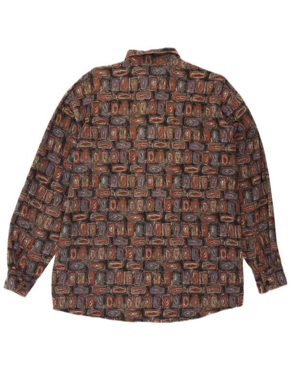 Camisa para hombre King's Road Talla 39/40 Algodón geométrico marrón medio
