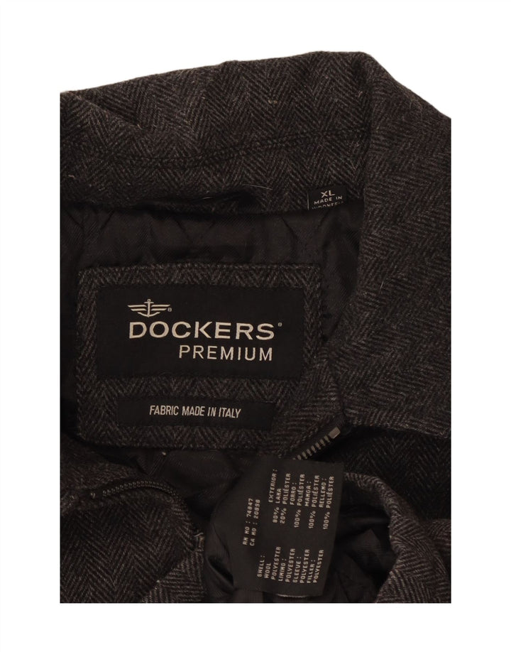 Dockers Chaqueta Bomber para Hombre UK 42 XL Lana Gris en Espiga