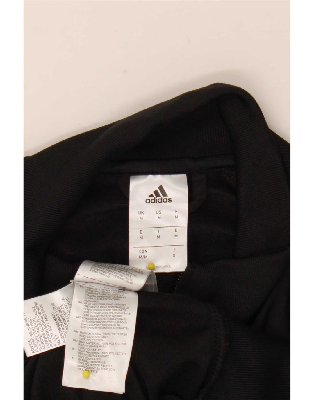 Adidas Hombre Chándal Top Chaqueta Mediano Negro Colorblock Poliéster