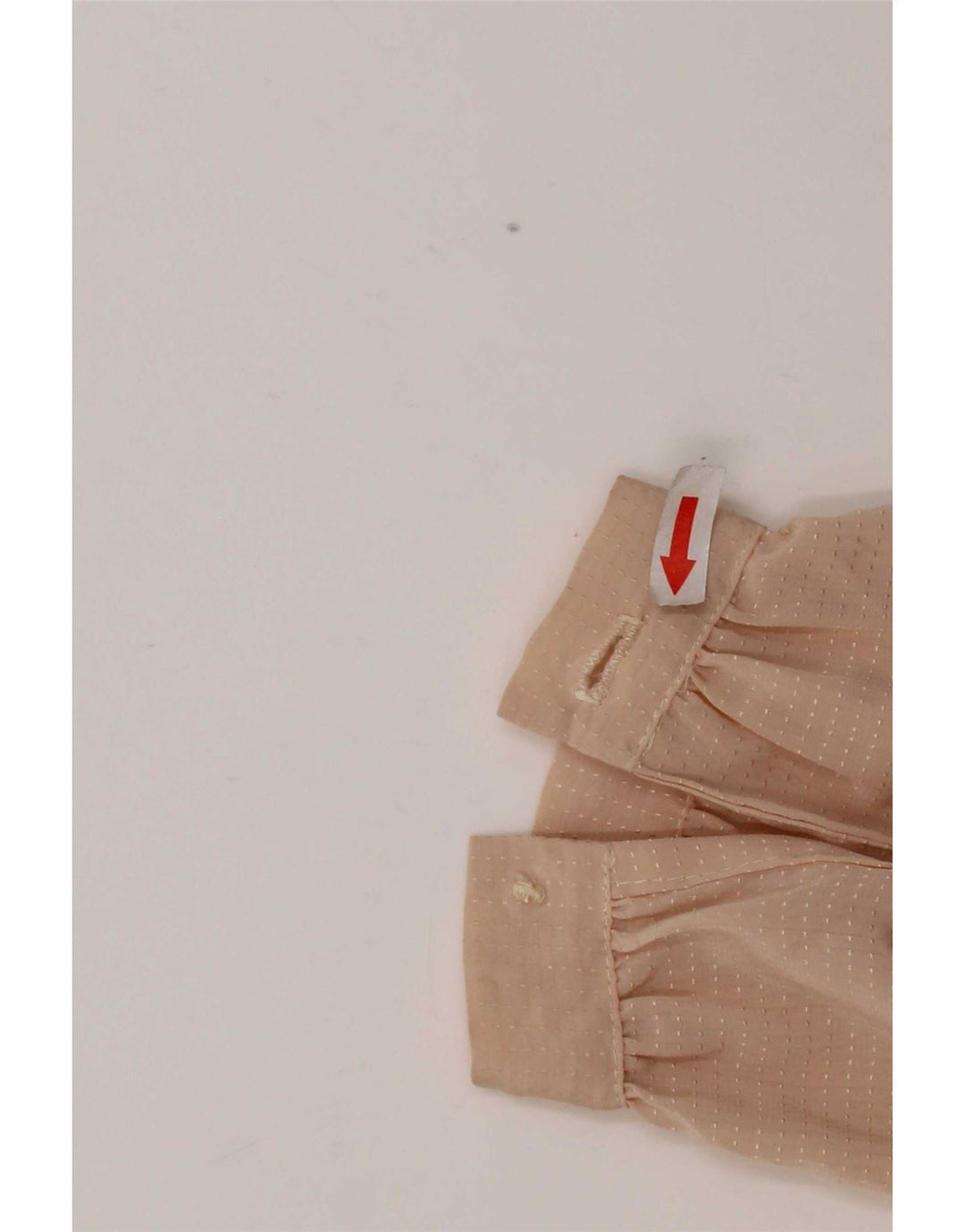 Vintage mujer camisa blusa Reino Unido 14 medio beige manchado
