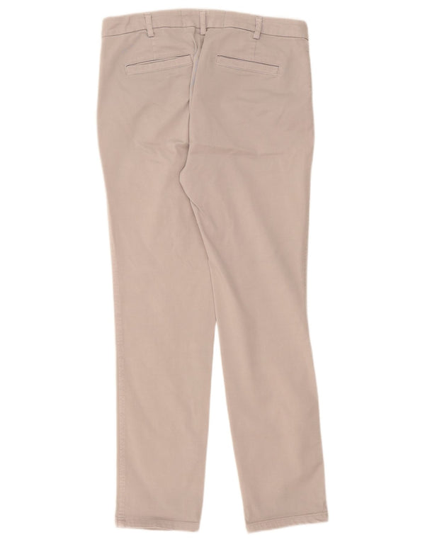 Benetton Womens Slim Chino Trousers UK 10 Small W32 L29 Grey Cotton