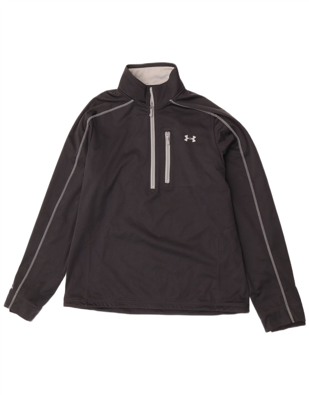 Under Armour Hombre Zip Neck Jersey Chándal Top Grande Poliéster Negro
