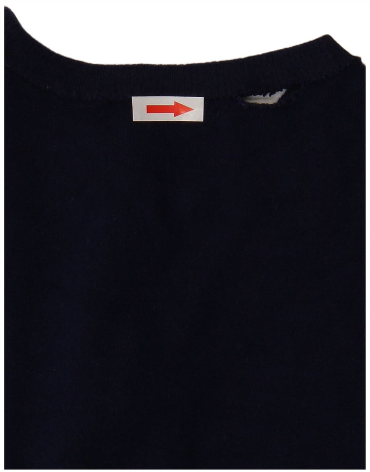 ZARA Mujer Cárdigan Suéter UK 42 Medio Azul Marino