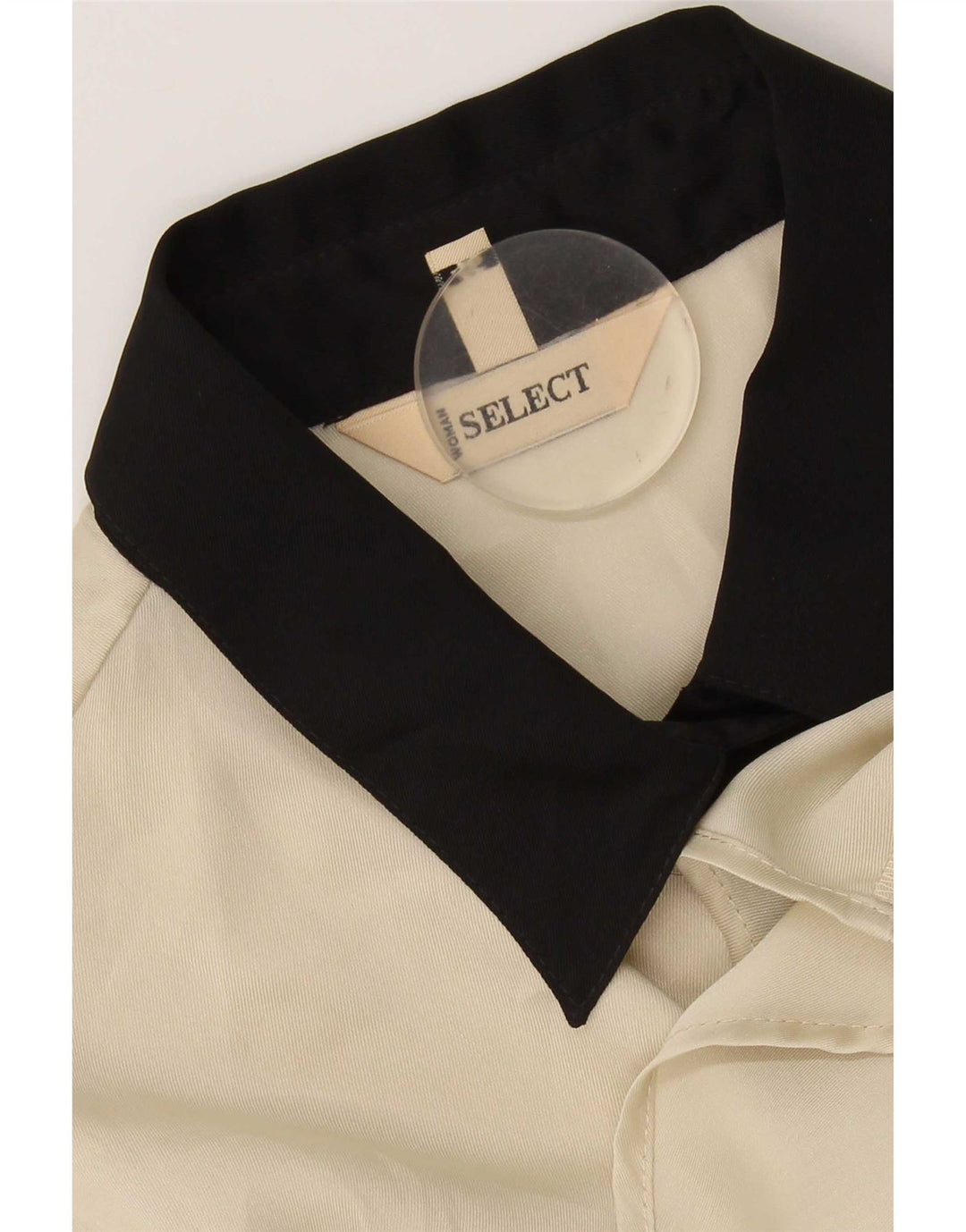 Camisa vintage para mujer IT 46 Poliéster color beige grande
