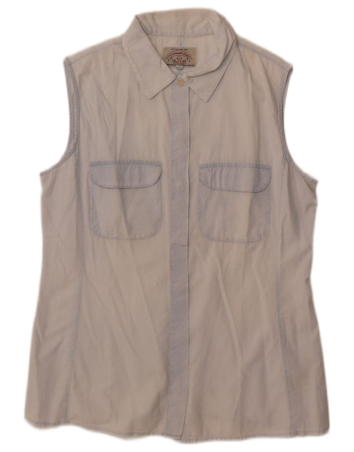 Armani Jeans Camisa sin mangas para mujer UK 44 Algodón azul grande