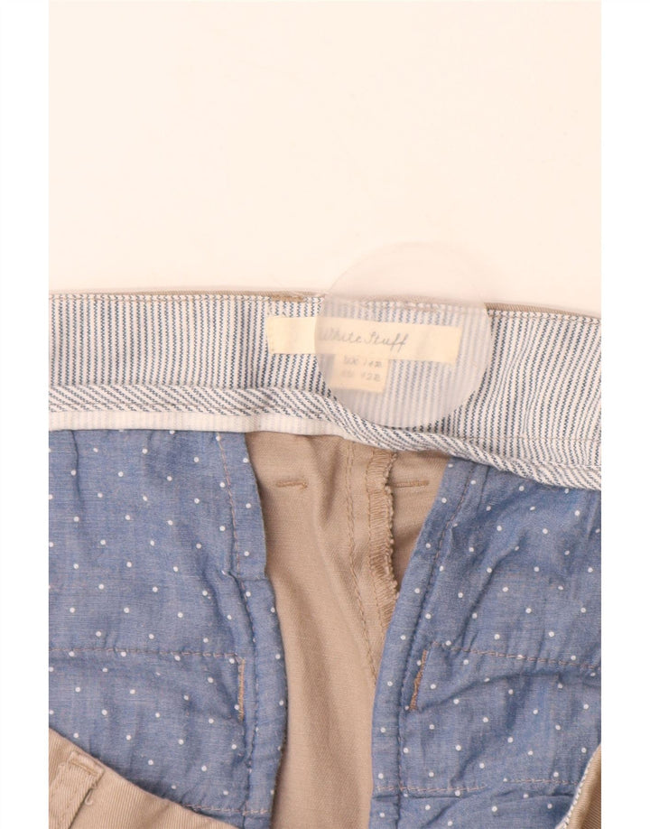 WHITE STUFF Pantalones chinos ajustados para mujer UK 14 Large W32 L30 Algodón beige