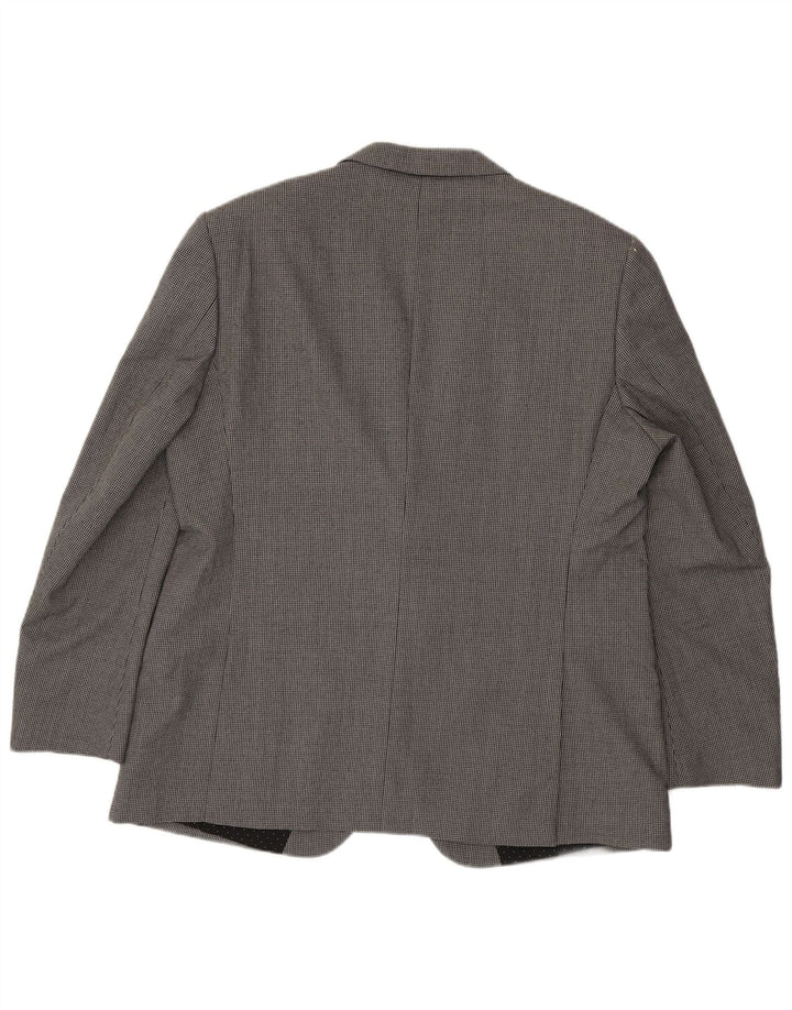 Marks & Spencer Chaqueta tipo blazer de 2 botones para hombre UK 46 3XL Lana de pata de gallo gris