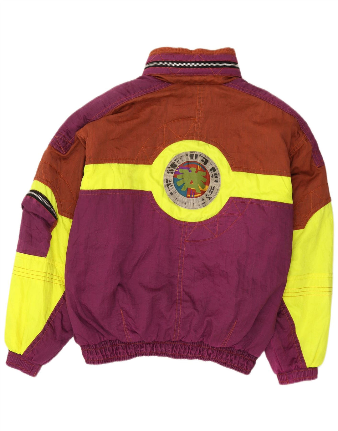 Asics Chaqueta de esquí con capucha gráfica para hombre UK 44 2XL Bloque de color multicolor