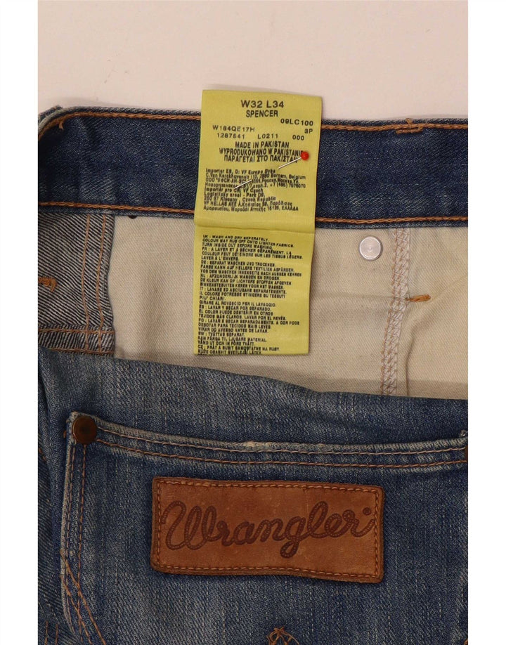 Wrangler Hombre Spencer Slim Jeans W32 L34 Algodón Azul