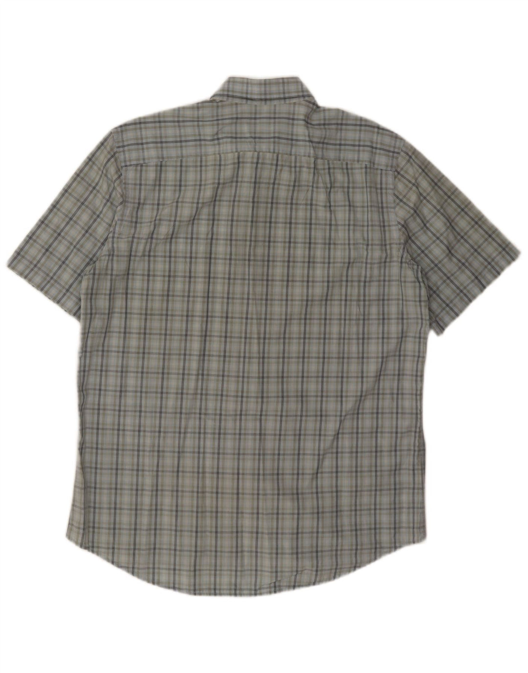 Camisa Lacoste Hombre Manga Corta Talla 43 Algodón Cuadros Azul Grande