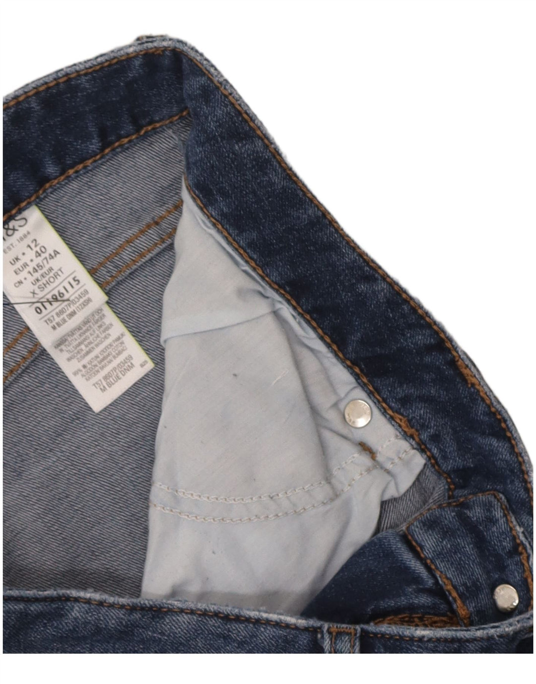 Marks & Spencer Jeans ajustados para mujer UK 12 Medium W32 L26 Azul