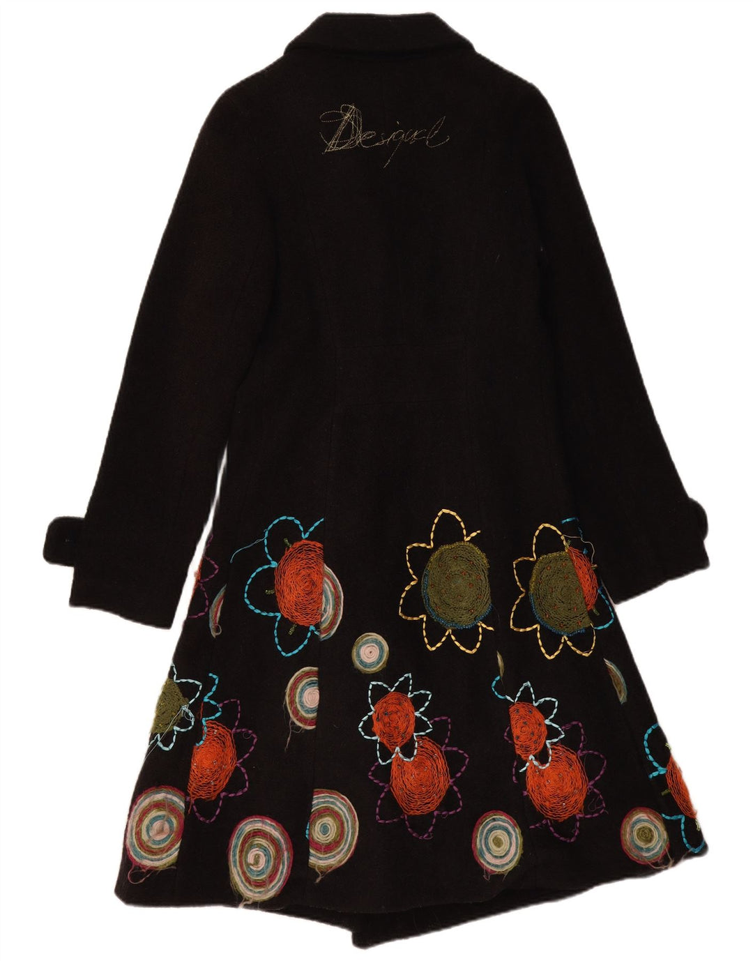 Desigual Abrigo gráfico para mujer EU 38 Medio Negro Floral
