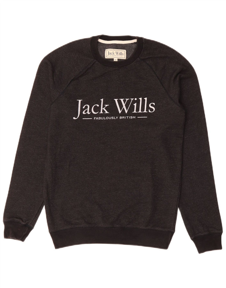 JACK WILLS Sudadera gráfica para hombre Jumper XS Black