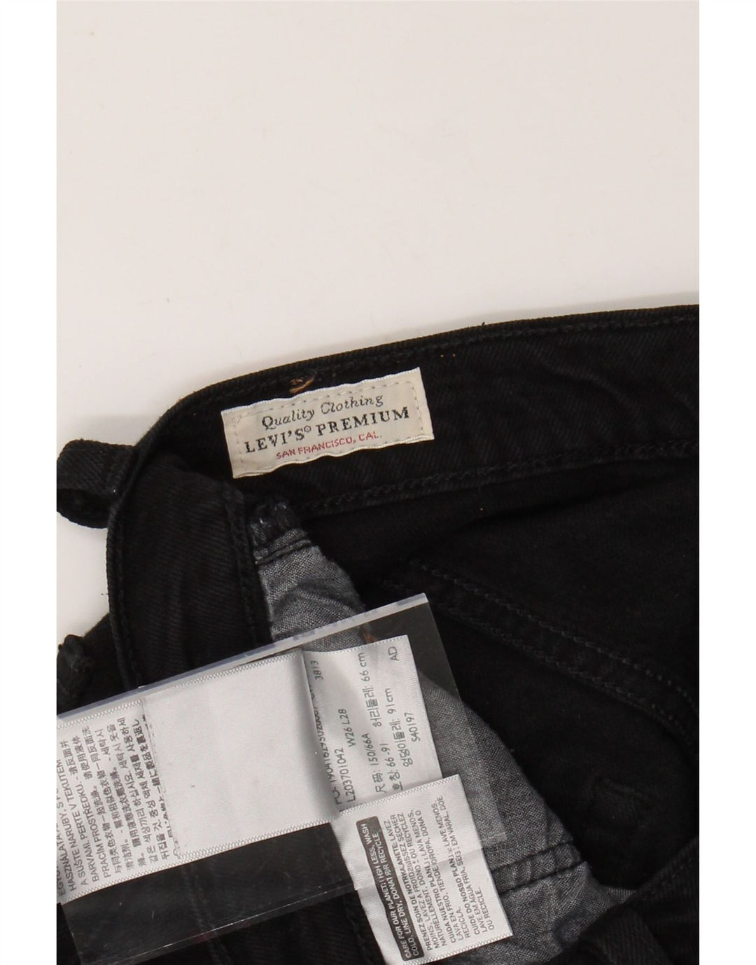 LEVI'S Jeans rectos 501 para mujer W26 L28 Algodón negro
