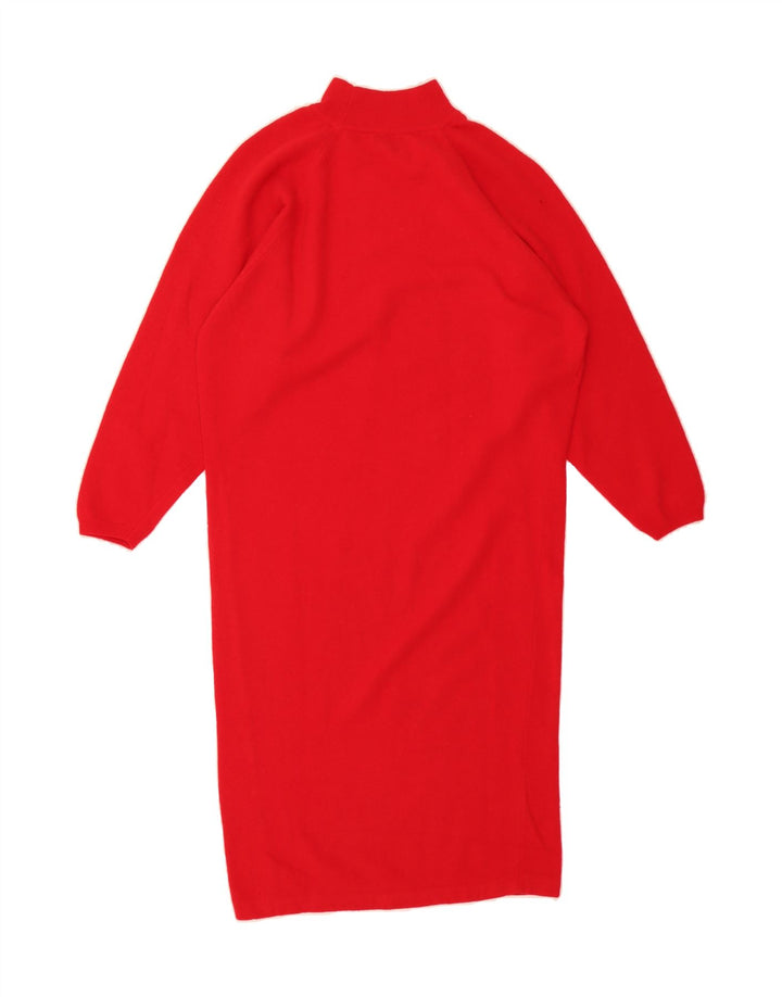 BENETTON Womens 3/4 Sleeve Jumper Dress IT 44 Medium Red Wool Vintage Benetton and Second-Hand Benetton from Messina Hembry 