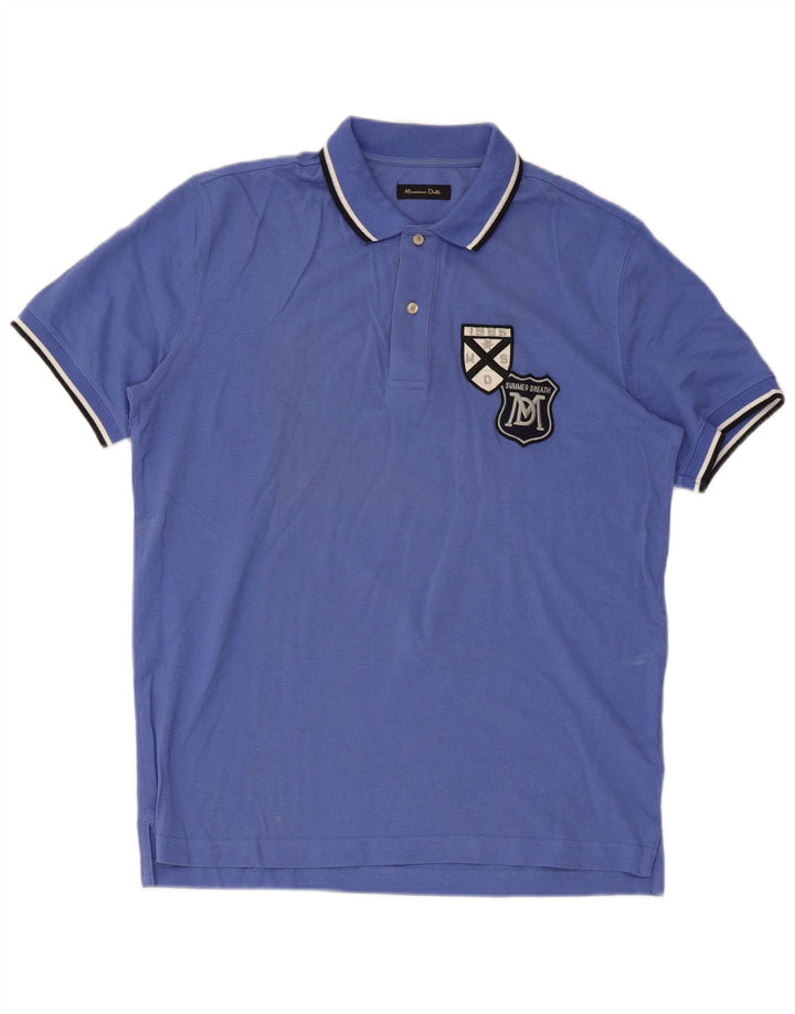 MASSIMO DUTTI Polo Hombre Algodón Azul Medio