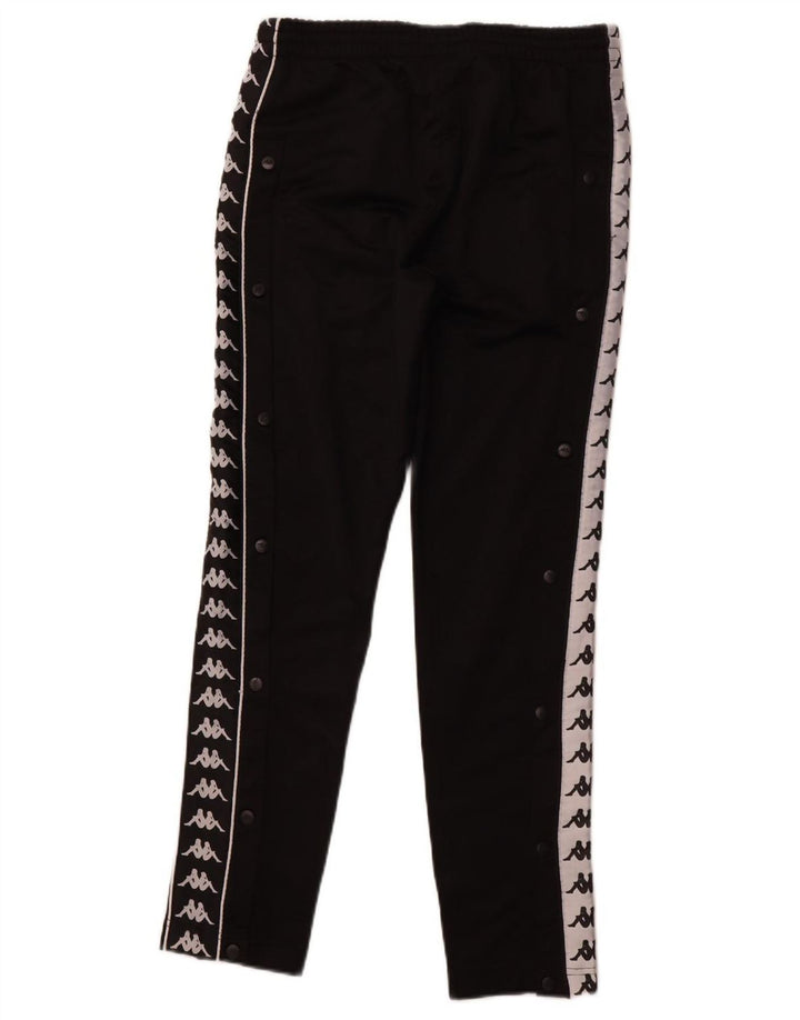 KAPPA Hombre Pantalones De Chándal Gráfico Joggers Small Poliéster Negro