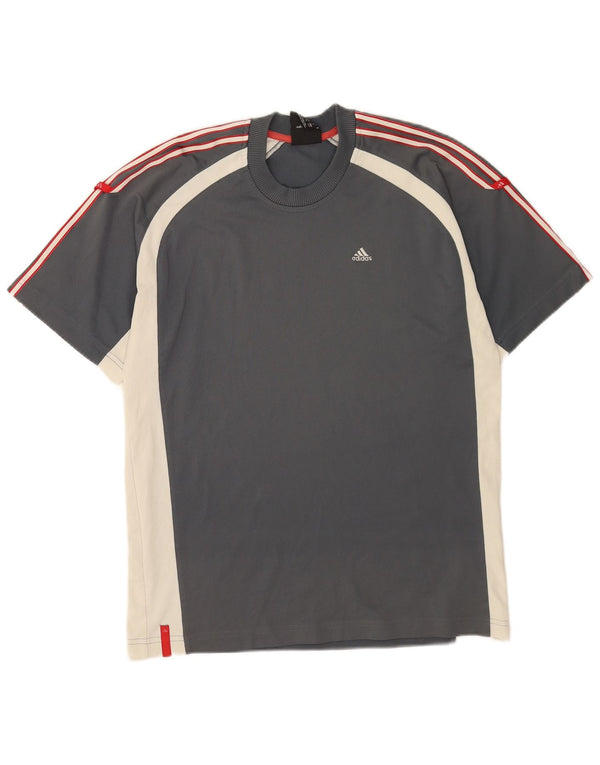 Adidas Hombre Camiseta Top Small Gris Colorblock Poliéster