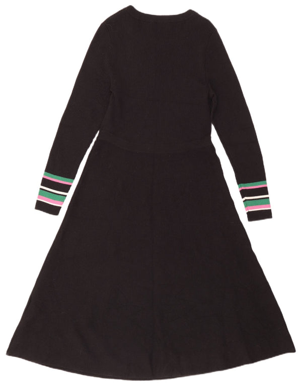 Hobbs Vestido tipo jersey de manga larga para mujer UK 46 Grande Lana merino a rayas negras