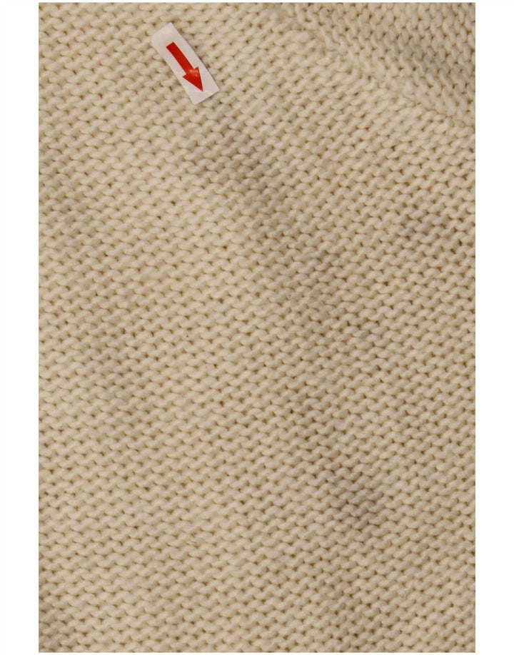 Marks & Spencer Suéter tipo jersey con cuello alto para mujer UK 46 Large Off White