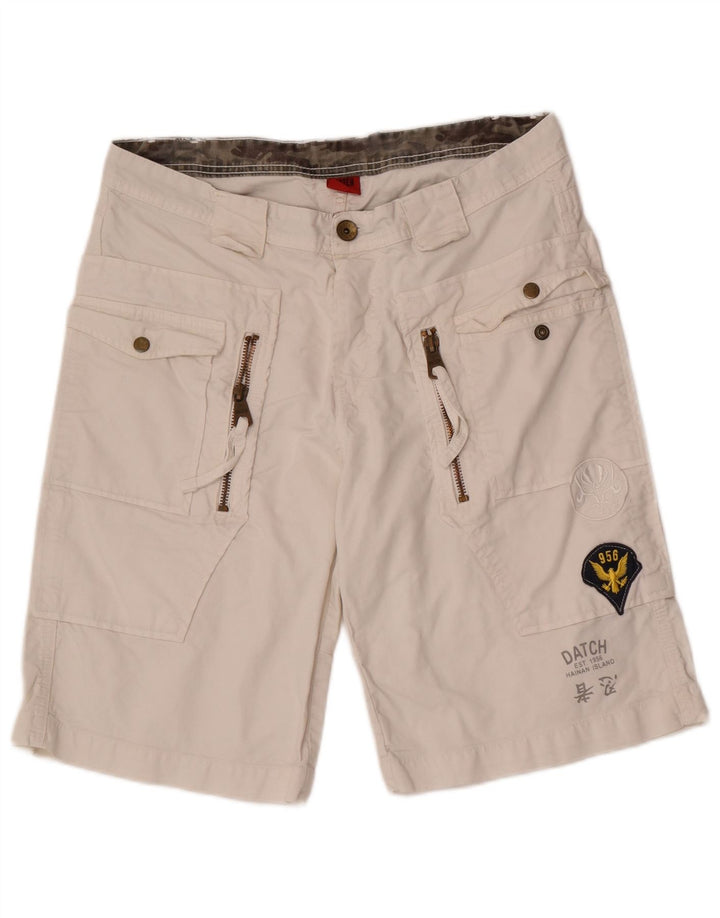 Datch Pantalones cortos casuales para hombre W33 Algodón blanco mediano