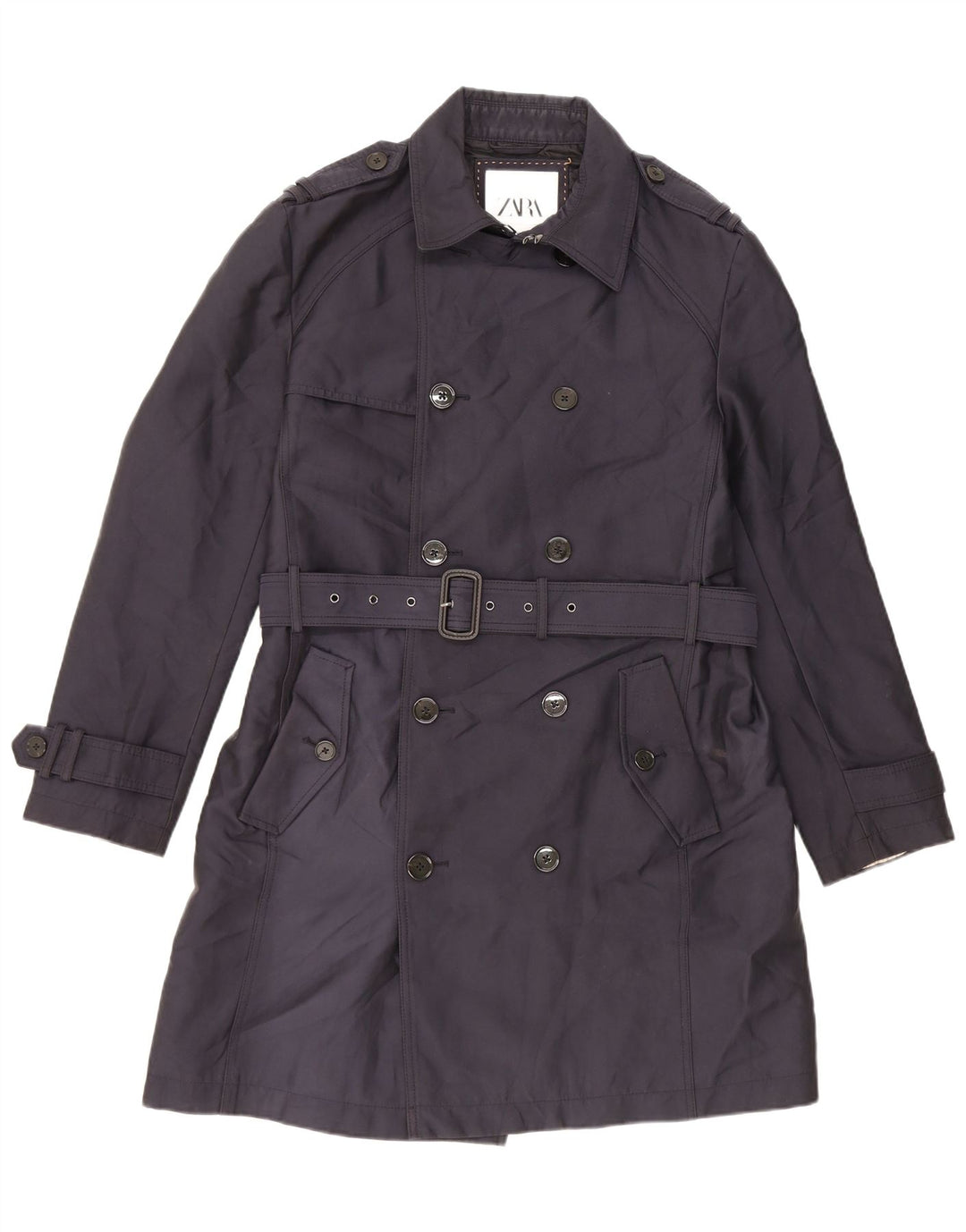 Zara Gabardina para hombre UK 40 Grande Poliéster azul marino