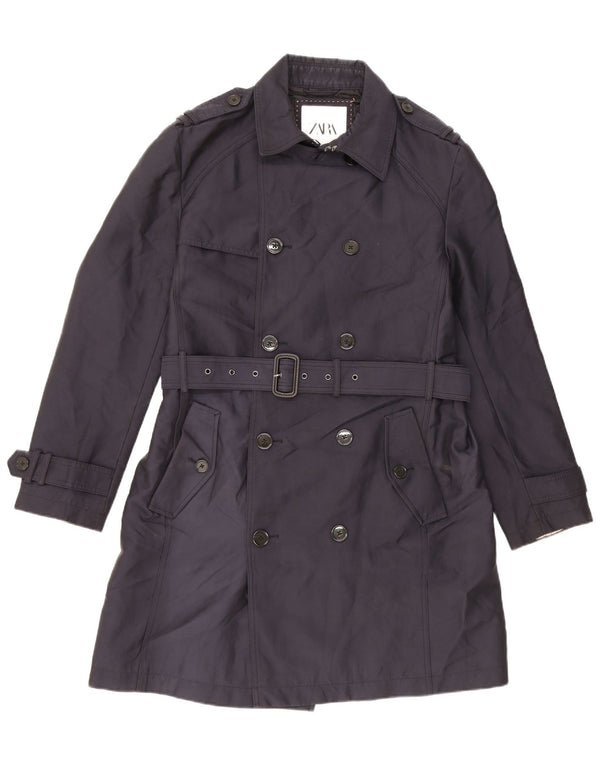 Zara Gabardina para hombre UK 40 Grande Poliéster azul marino