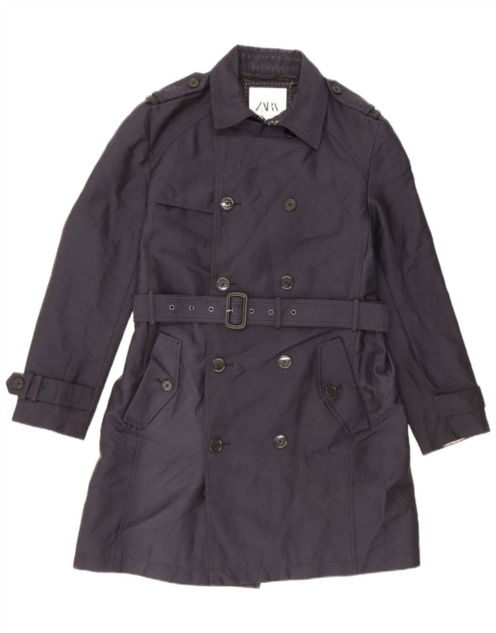 Zara Gabardina para hombre UK 40 Grande Poliéster azul marino
