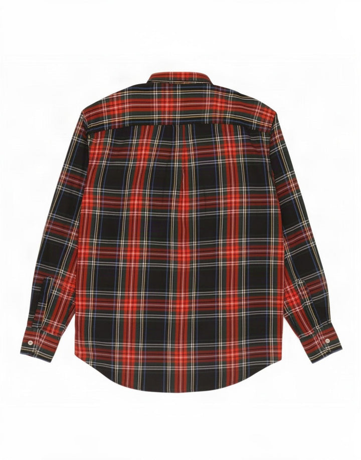 Camisa de franela vintage para hombre de algodón a cuadros multicolor grande