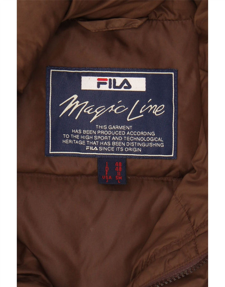 FILA Mens Padded Jacket UK 38 Medium Brown Polyamide Vintage Fila and Second-Hand Fila from Messina Hembry 