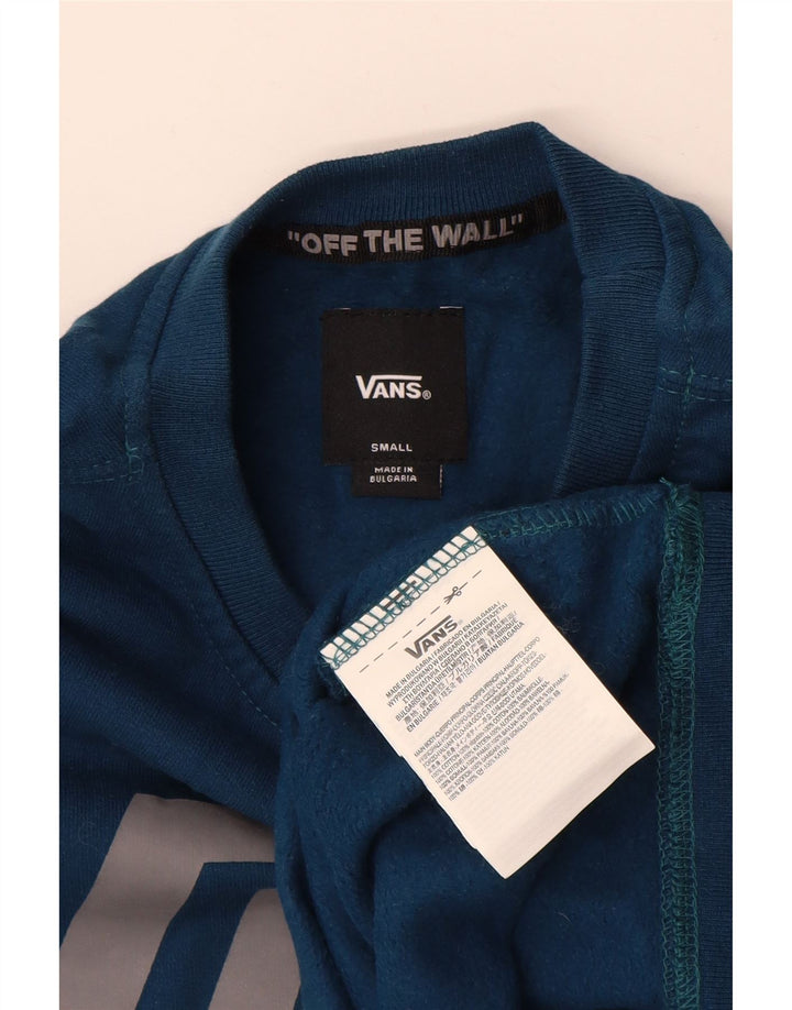 VANS Hombre Graphic Sudadera Jumper Small Azul Algodón