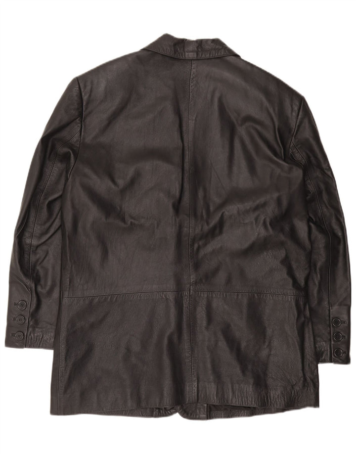 Vintage chaqueta de cuero para hombre Reino Unido 44 2XL cuero negro