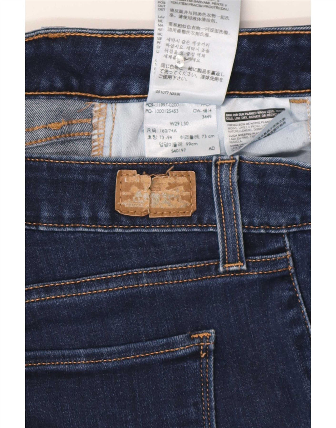 Levi's Mujer Legging Cropped Jeans W29 L26 Algodón Azul