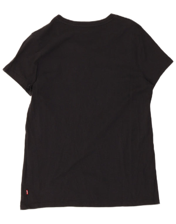 Levi's Camiseta gráfica para mujer Top UK 40 Mediano Algodón floral negro