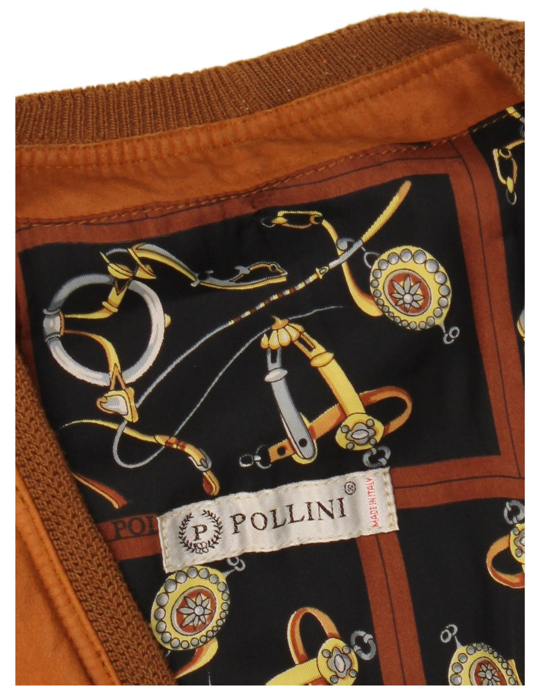 Pollini Chaleco de cuero para hombre Reino Unido 40 Grande Marrón