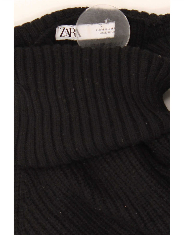 Zara Suéter tipo jersey con cuello vuelto y hombros descubiertos para mujer UK 44 Medium Black