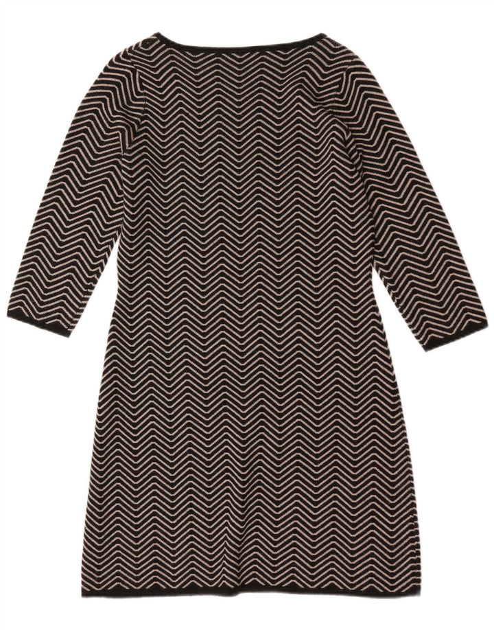 Marks & Spencer Vestido tipo jersey con autógrafo para mujer, talla 40, talla mediana, color negro y Chevron