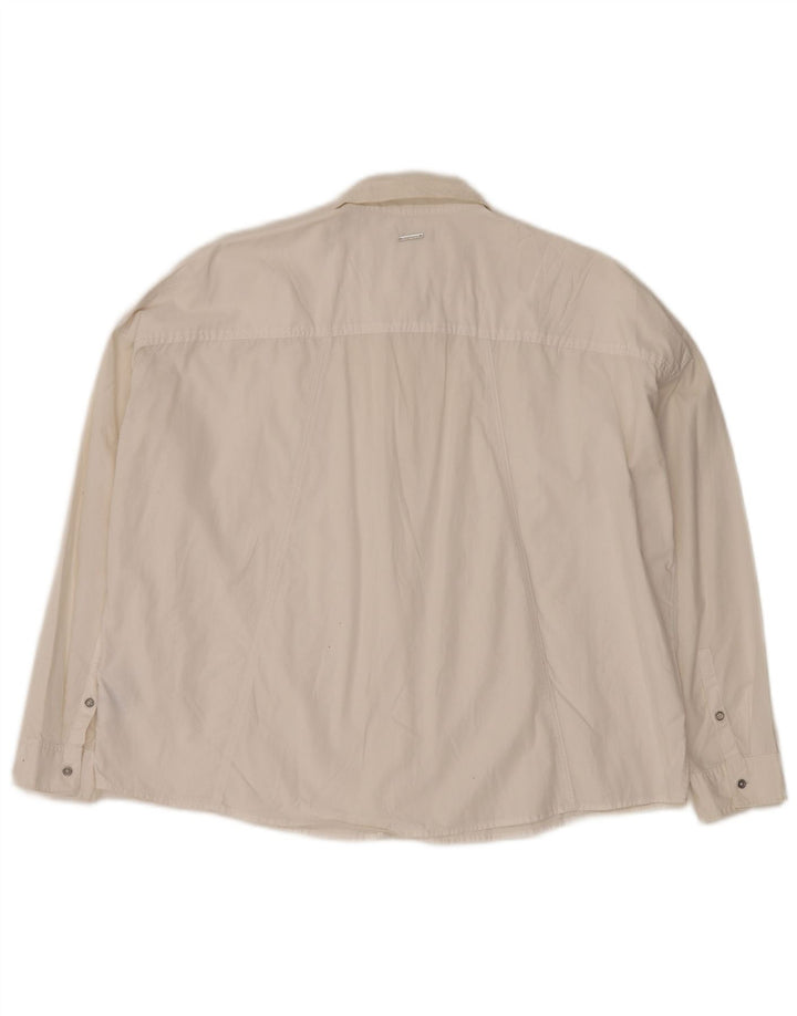 CALVIN KLEIN JEANS Camisa extragrande para mujer UK 10 Small White Cotton