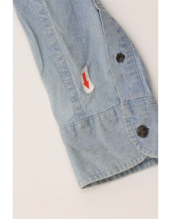 Wrangler Camisa Vaquera Para Hombre Algodón Azul Grande