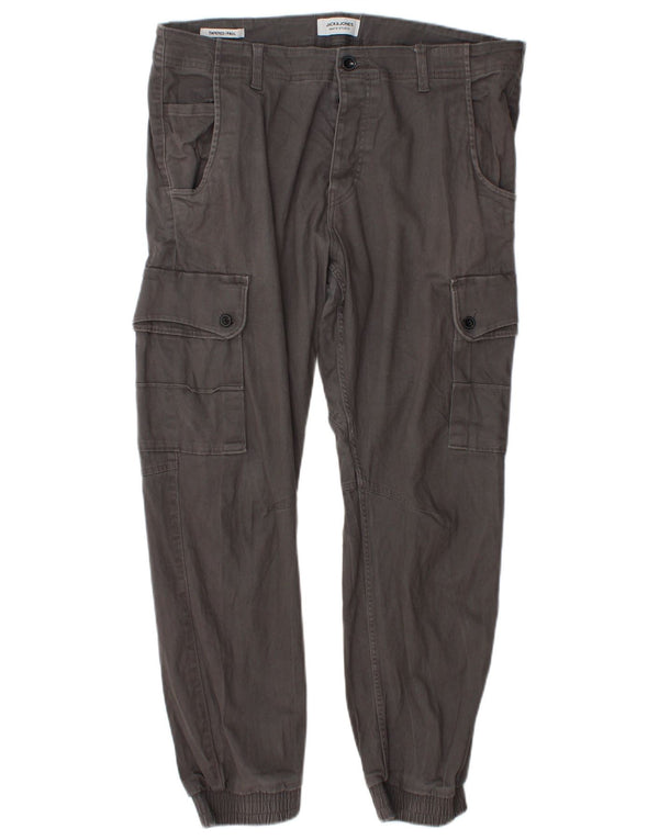 Jack & Jones Hombre Paul Tapered Cargo Pantalones W36 L29 Algodón Gris