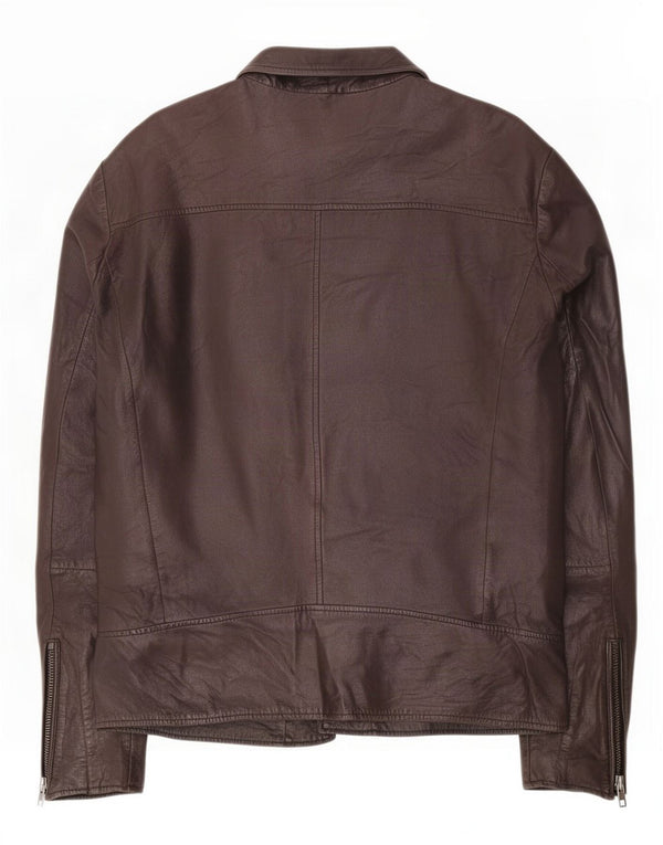 Chaqueta de cuero vintage para hombre Reino Unido 38 Marrón medio