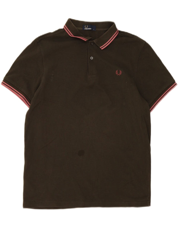 Polo Fred Perry Hombre Grande Caqui Algodón