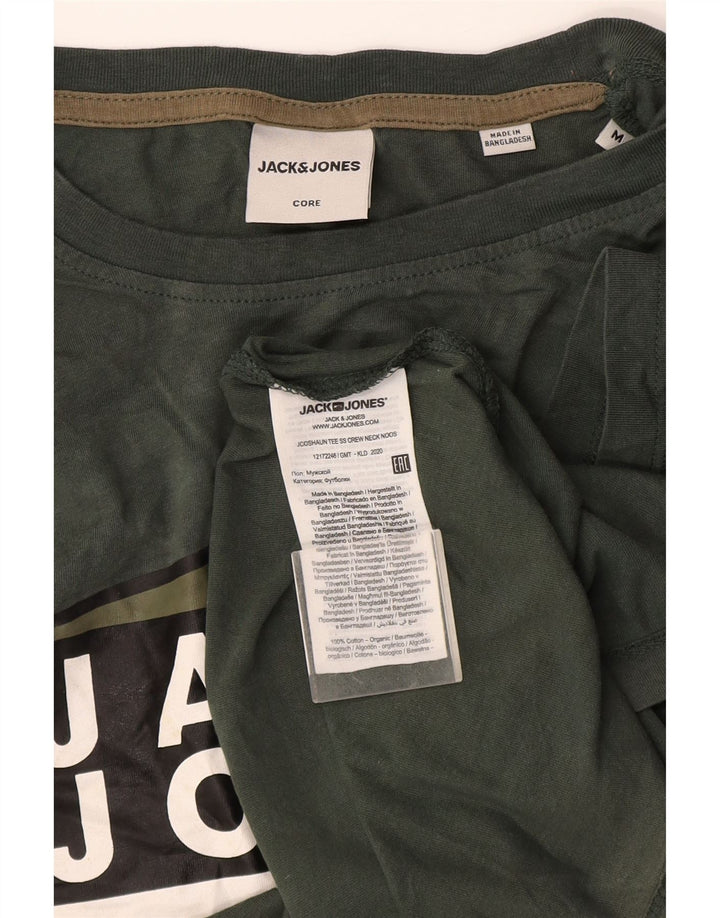 Jack & Jones Hombre Camiseta Gráfica Top Algodón Verde Medio