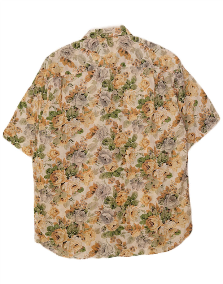 Anonima Camicie Camisa de manga corta para hombre talla 40/41 medio beige floral